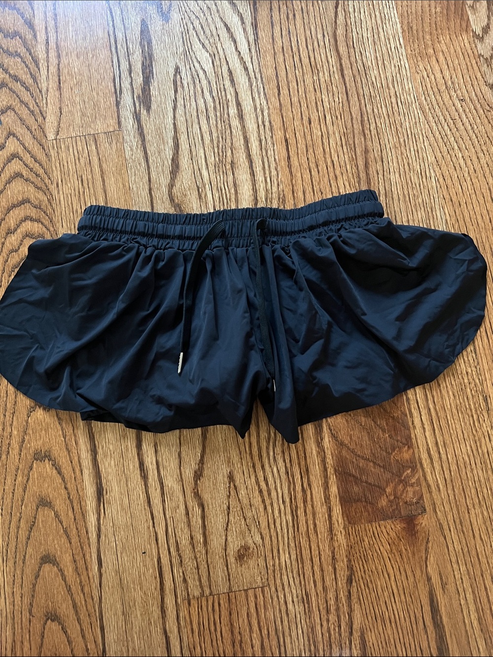 Women’s Black Athletic Shorts with Drawstring
